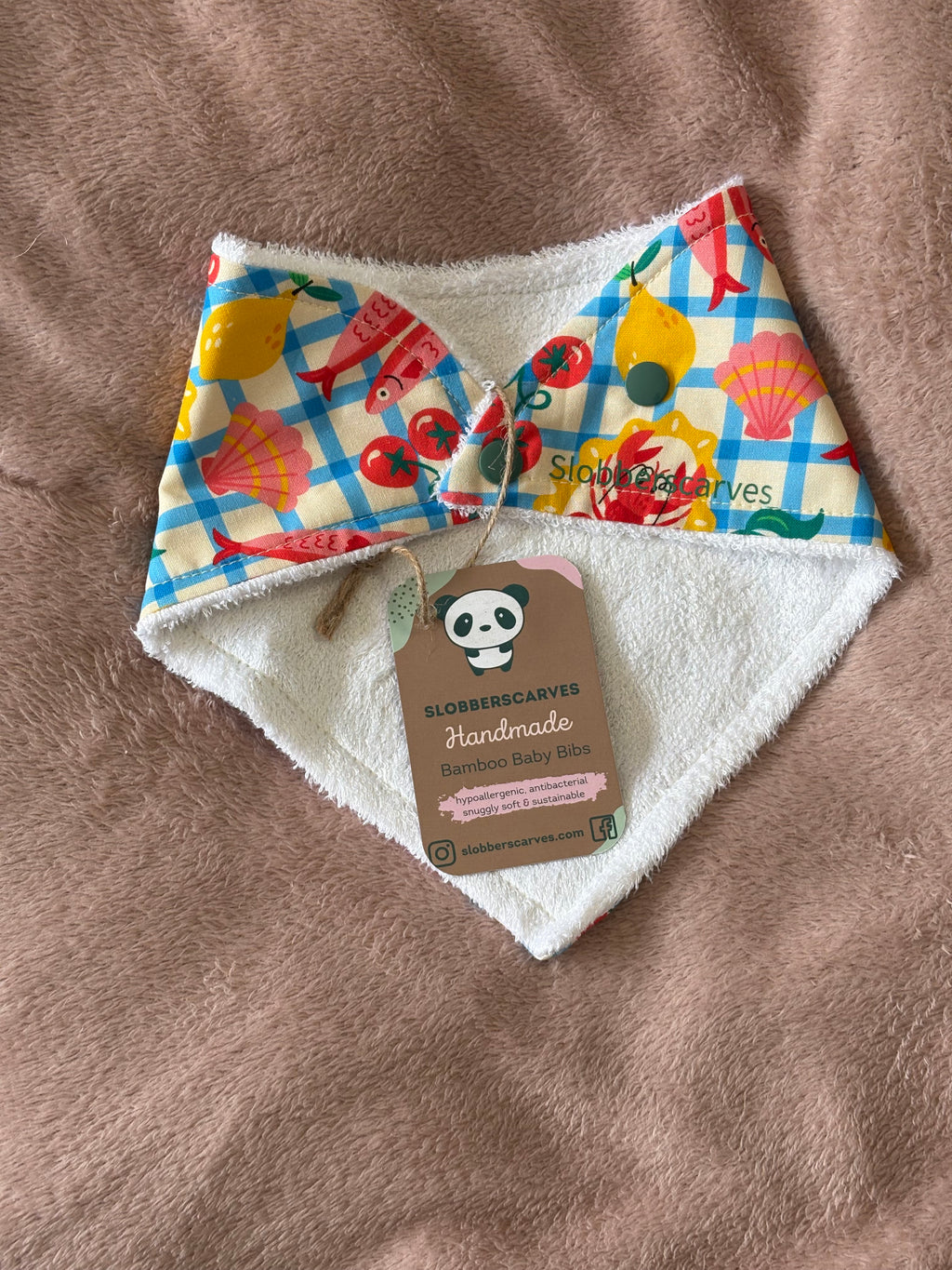 Lobsters Bandana Style Bamboo Dribble Bib