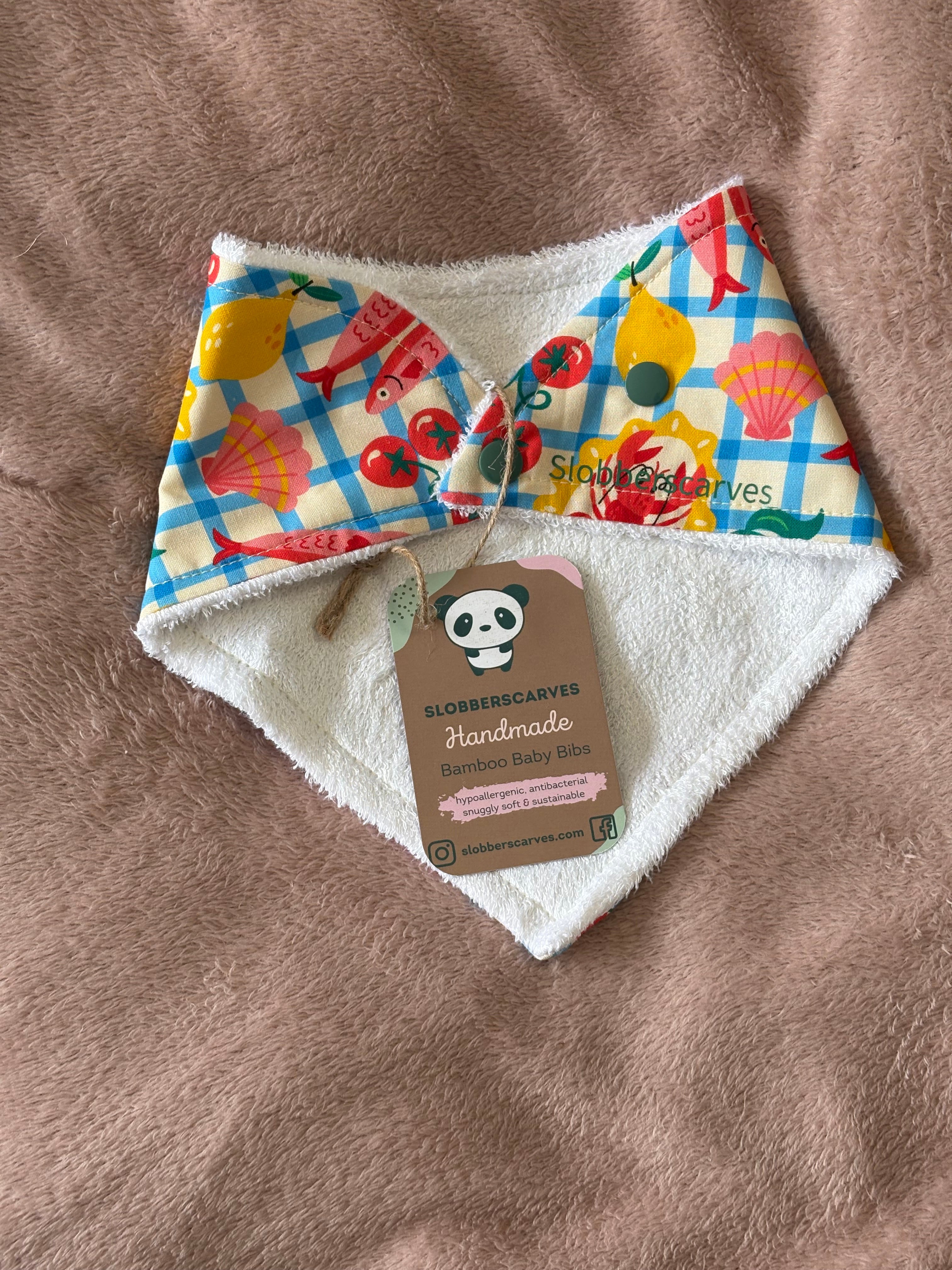 Lobsters Bandana Style Bamboo Dribble Bib