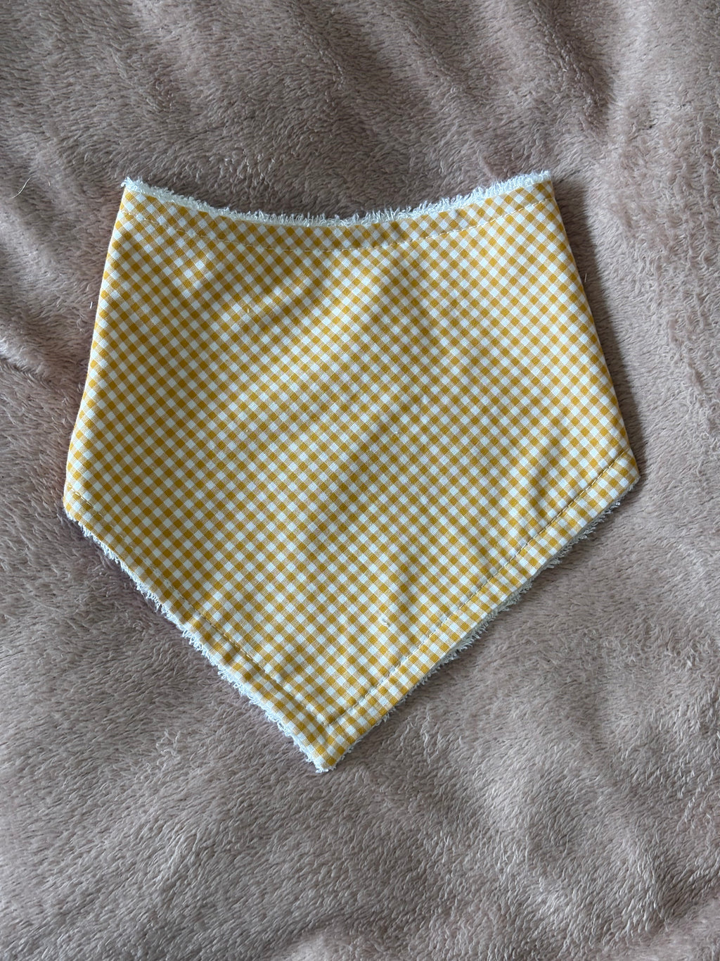 Yellow Gingham Bandana Style Bamboo Dribble Bib