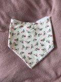 Cream Tiny Roses Bandana Style Bamboo Dribble Bib