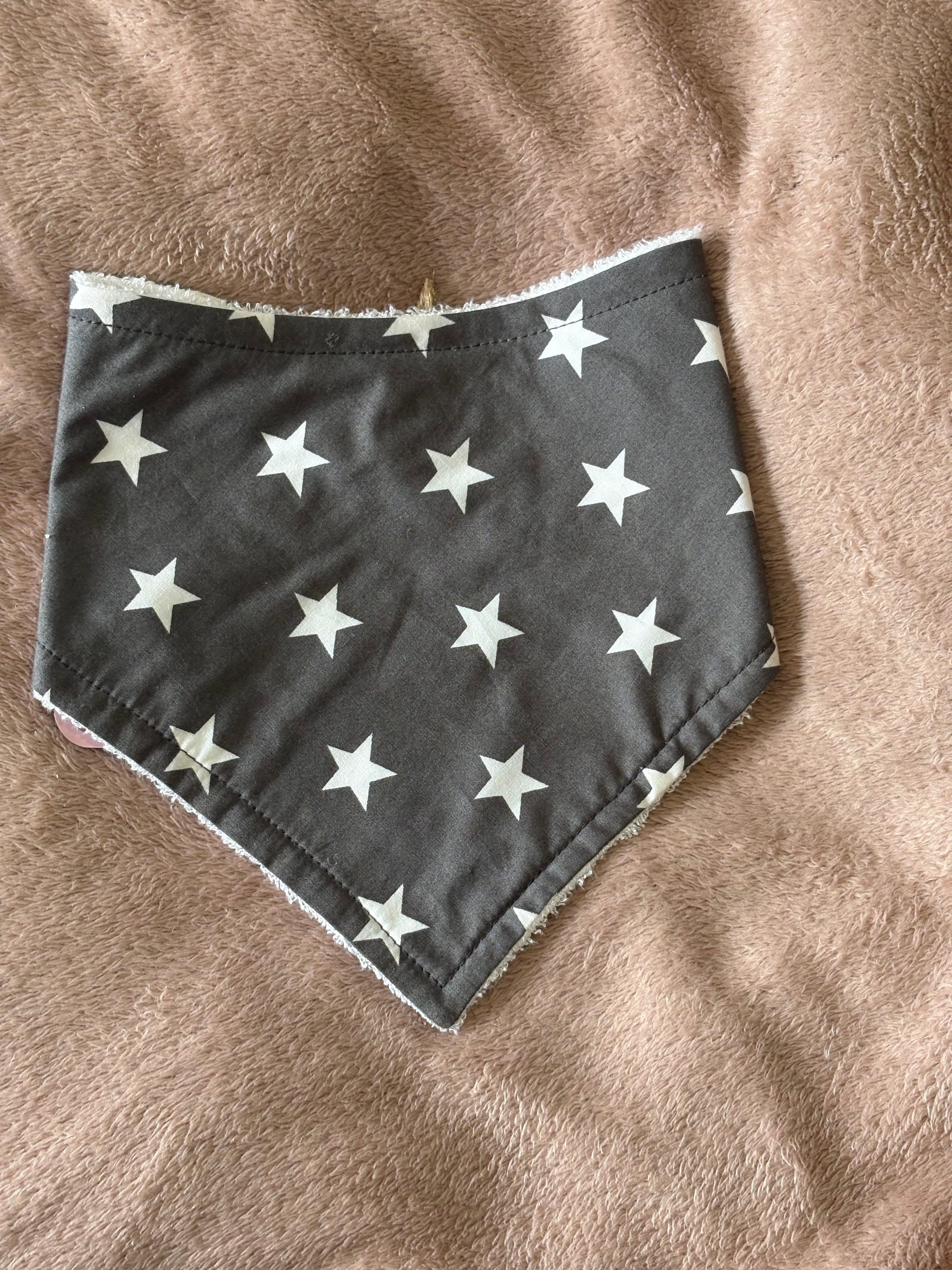 Grey Stars Bandana Style Bamboo Dribble Bib