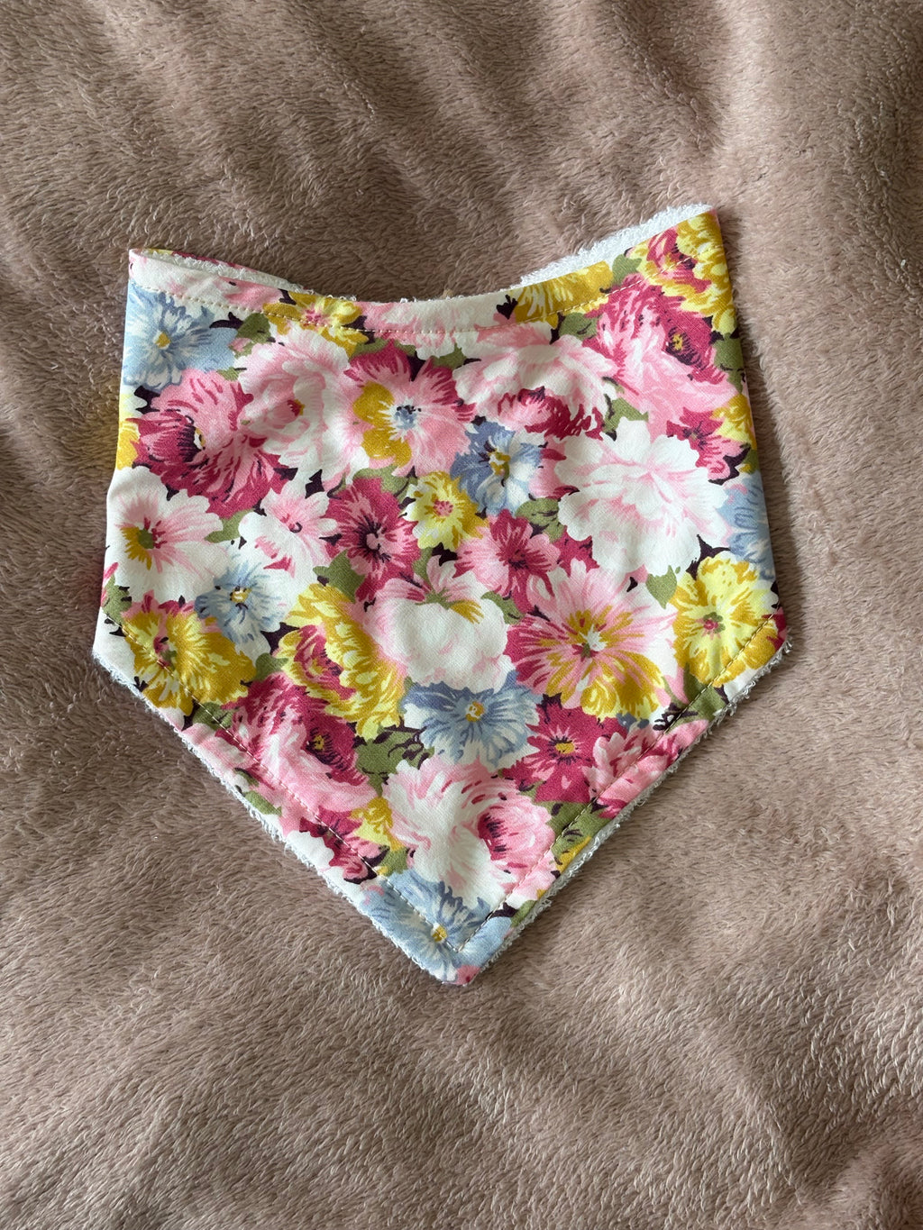 Bold Floral Bandana Style Bamboo Dribble Bib