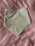 Green Gingham Bandana Style Bamboo Dribble Bib