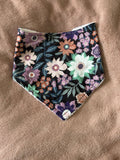 Navy Bold Flowers Bandana Style Bamboo Dribble Bib