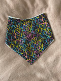 Black Hearts Bandana Style Bamboo Dribble Bib