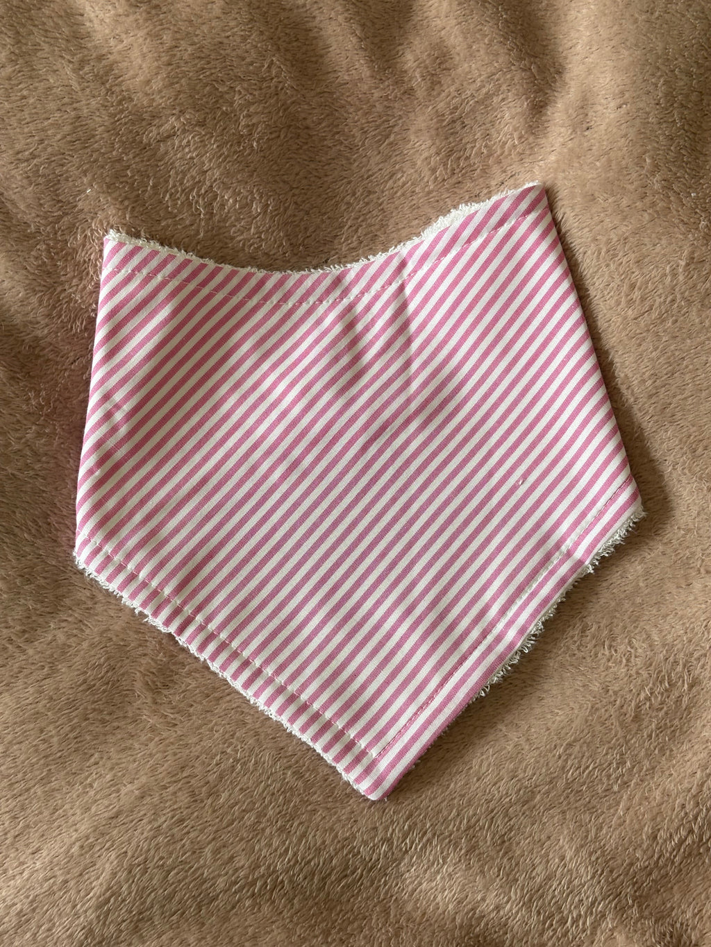 Pink Stripes Bandana Style Bamboo Dribble Bib
