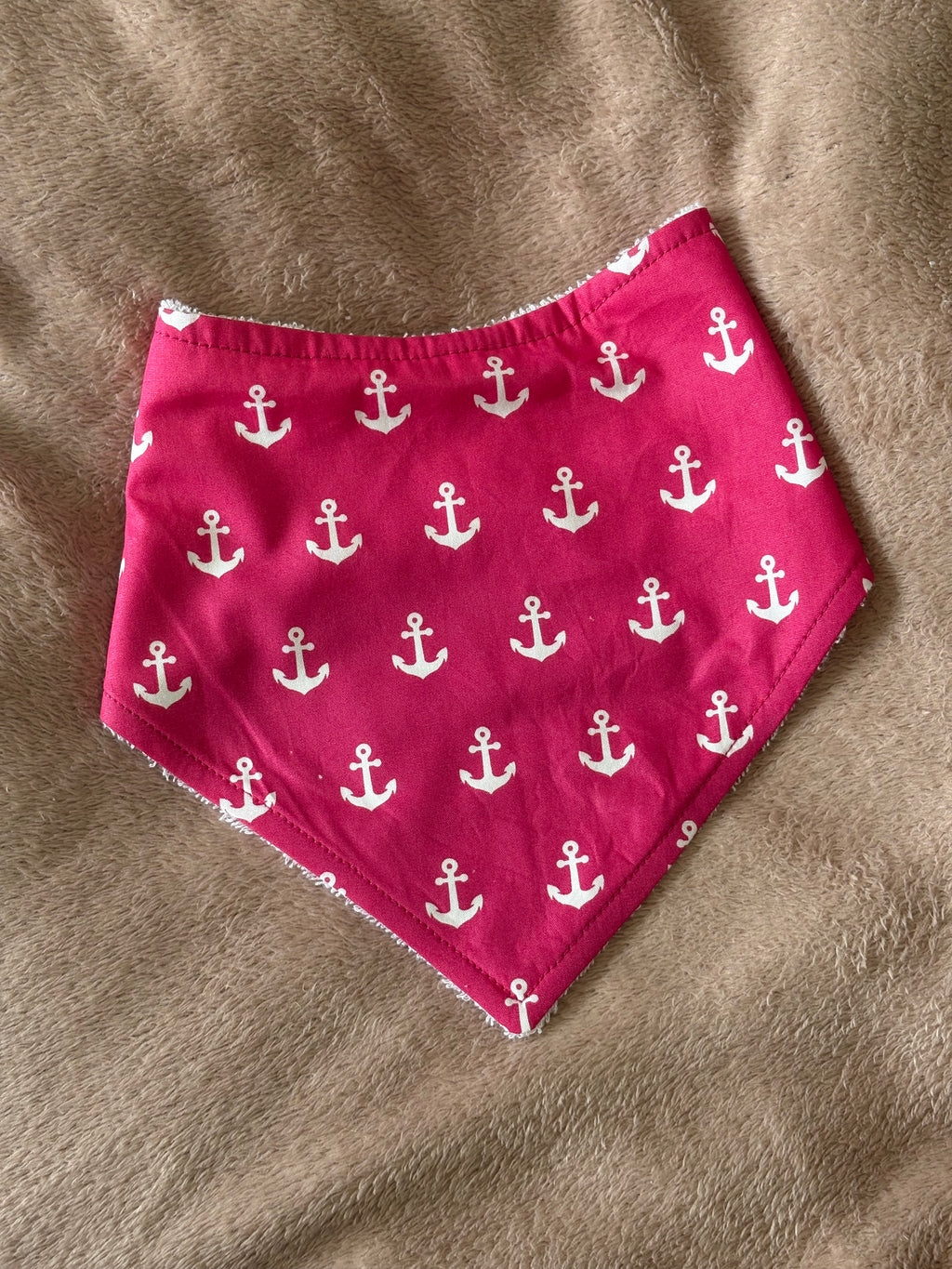 Pink Anchors Bandana Style Bamboo Dribble Bib